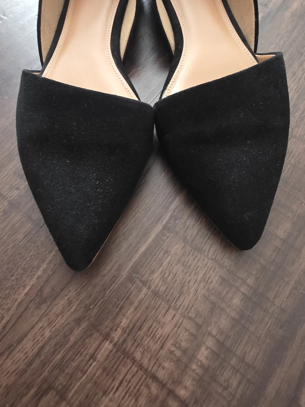 J.Crew Black Suede D'Orsay Pointed Toe Flats Women's Size 7.5